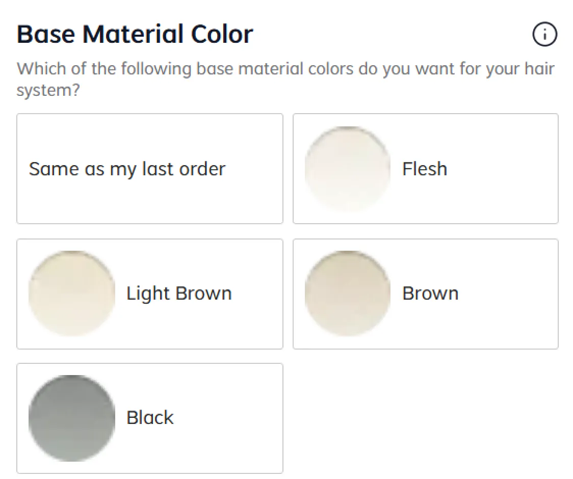 Choose custom hair system base material color